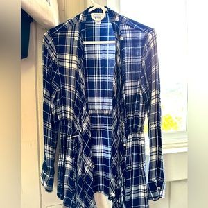 Nursing top by motherhood maternity. Plaid navy blue size S